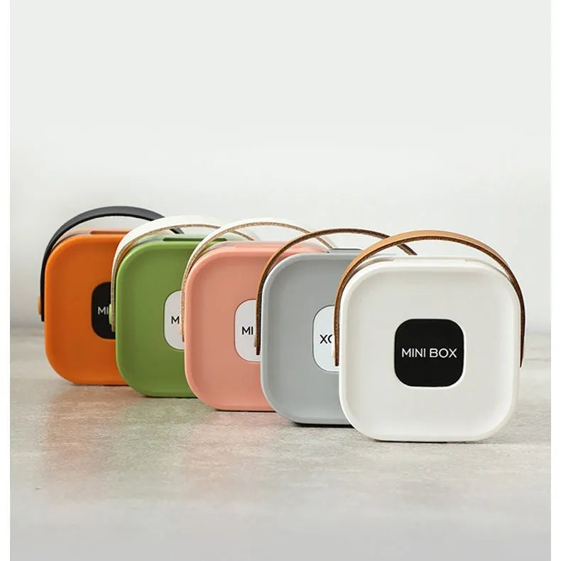 Polypropylene storage organiser box with covered lid for cables and Bluetooth headsets in five colour options