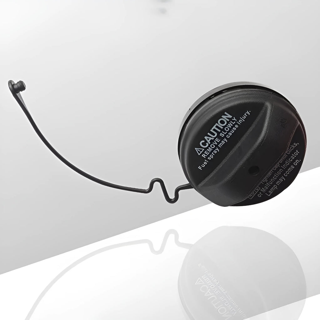 Black snap-type fuel tank cap replacement part for Toyota vehicles