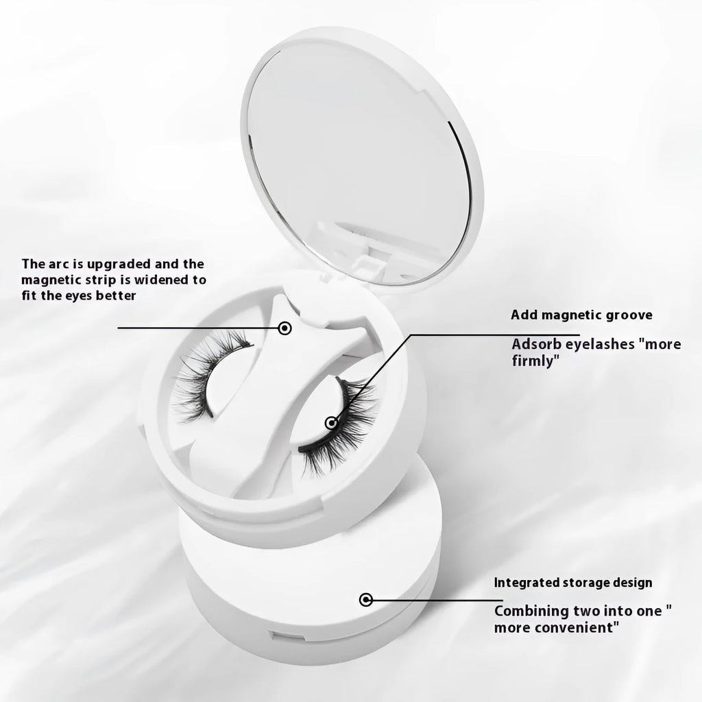 26mm magnetic false eyelashes set with ten fibre styles and integrated soap holder