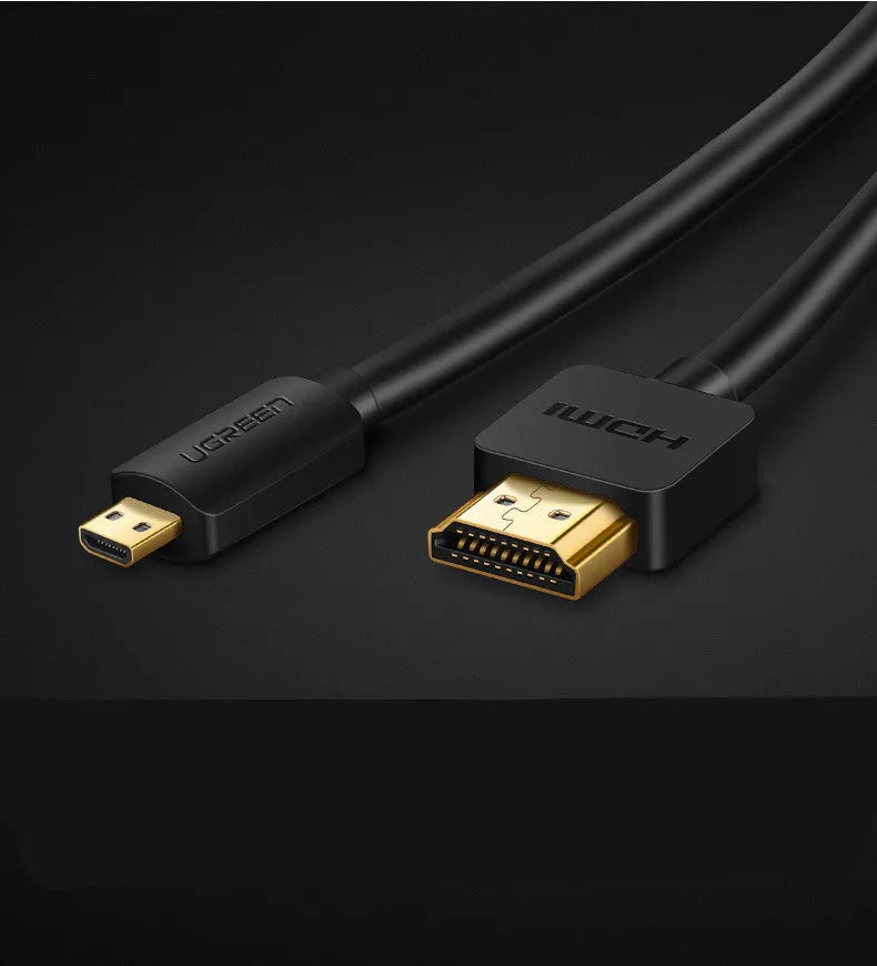 Green Union Micro HDMI to HDMI cable with oxygen-free copper wire in 1m length option
