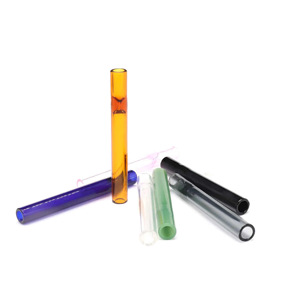 Clear straight glass telescopic smoke pipe suction nozzle for water pipes