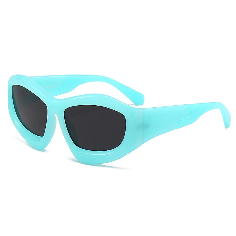 Men and women concave shape sun glasses with black frame and black grey lenses for outdoor riding cycling and driving