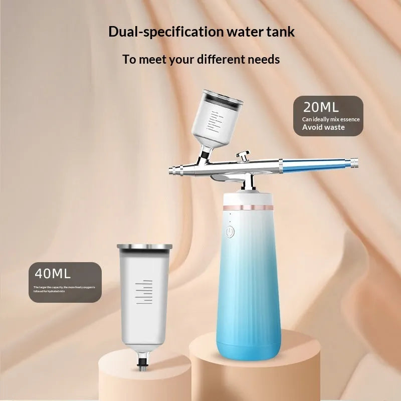 Oxygen infusion device in gradient pink with USB charging port and cold spray nozzle