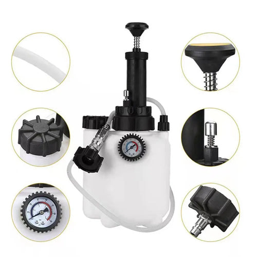 White 3L brake oil tank replacement tool for automotive brake fluid exchange