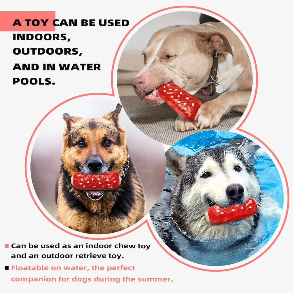 Primary colour plastic dog chew toy with glue toothbrush design measuring 20-24 cm for medium-sized dogs