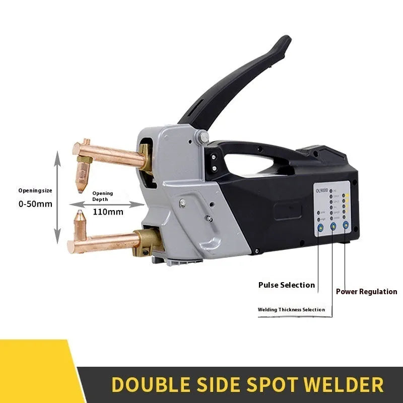 OL8000 manual control double-sided spot welding machine on a workbench.
