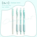 Four double-headed fluorescent calligraphy pens with sponge press design in cheese mint and sea salt ice cup colours