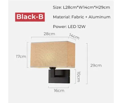 Modern simplicity fabric wall lamp with iron frame copper beige cloth cover for hotel study