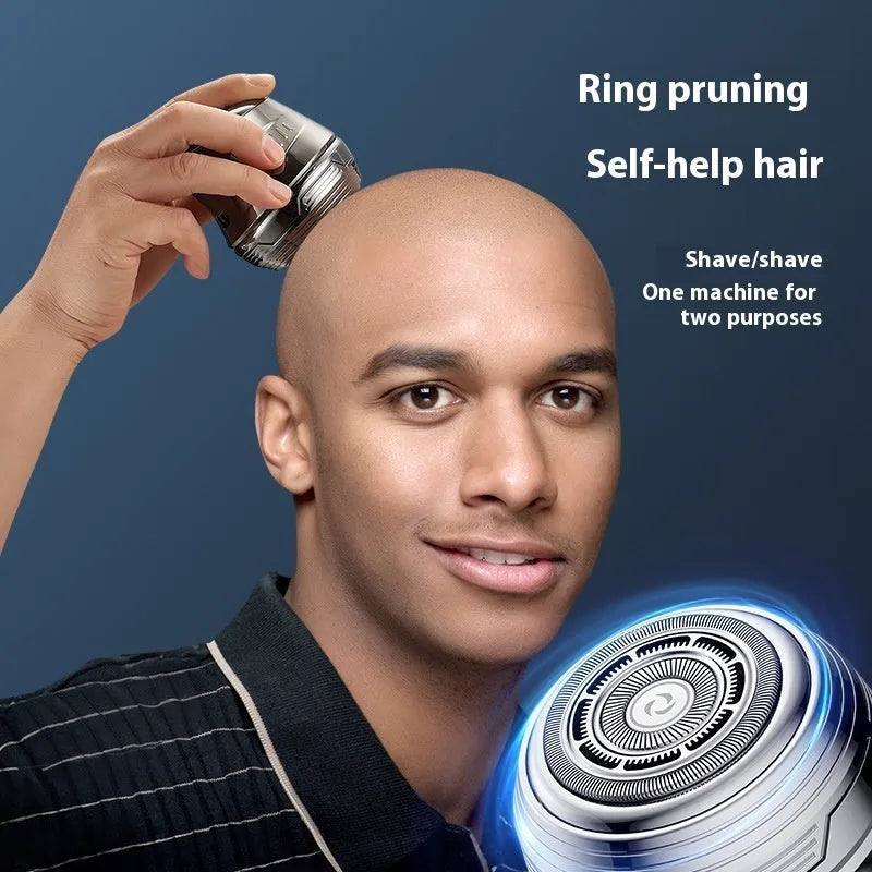 Single cutter head magnetic suction rechargeable electric shaver with ABS material in Gun Black colour