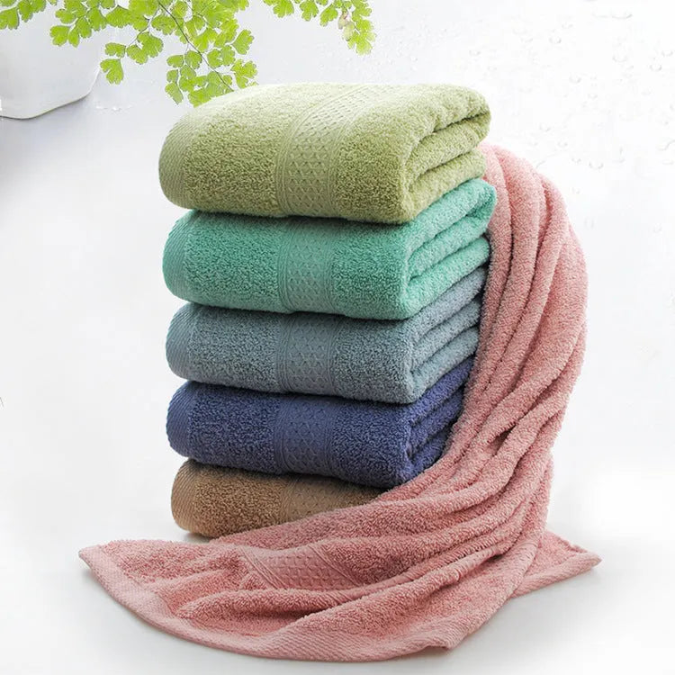 Cotton blend bath and beach towel in Apple Green colour with thickened texture
