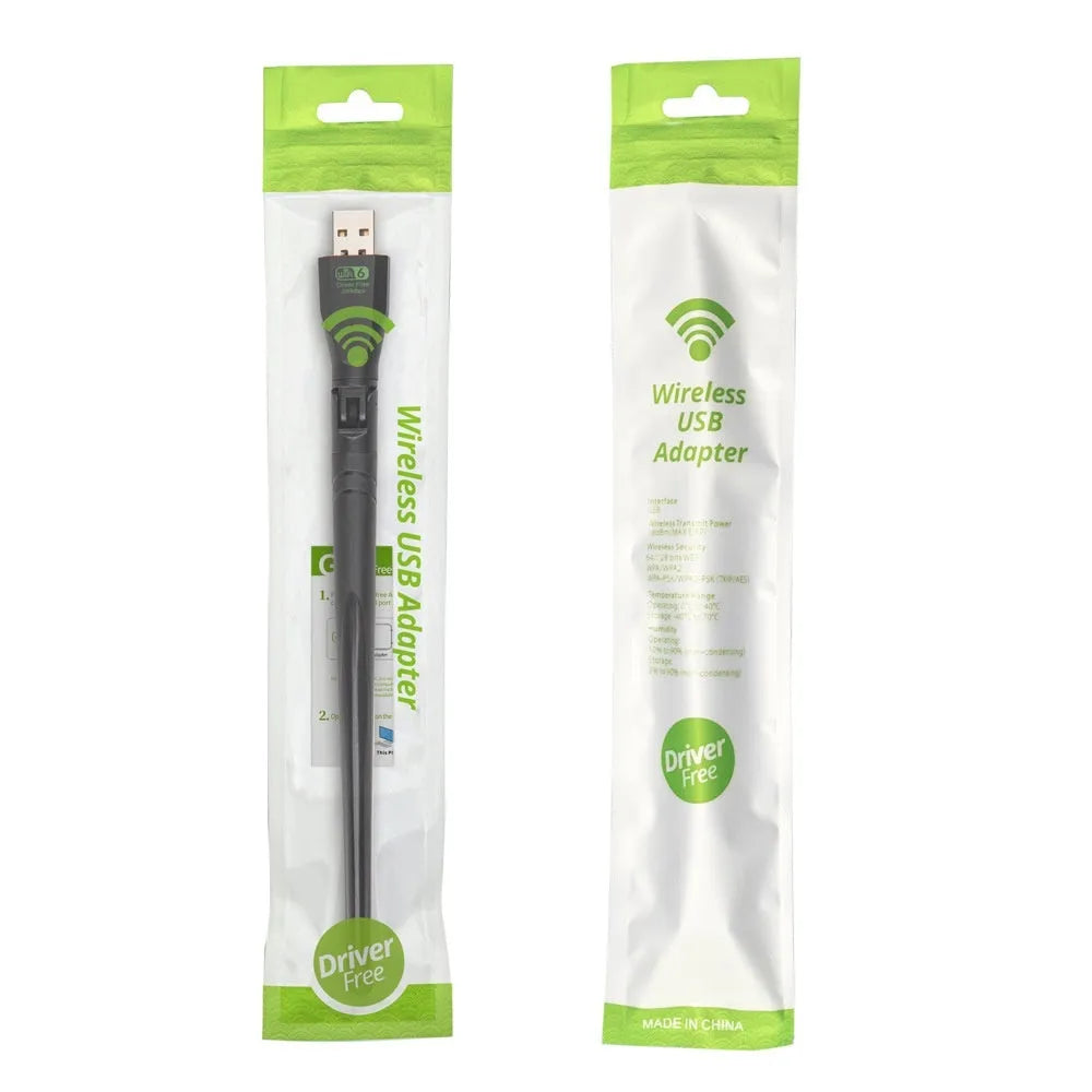 Black USB WiFi 6 wireless network card for PC and laptop connectivity upgrade