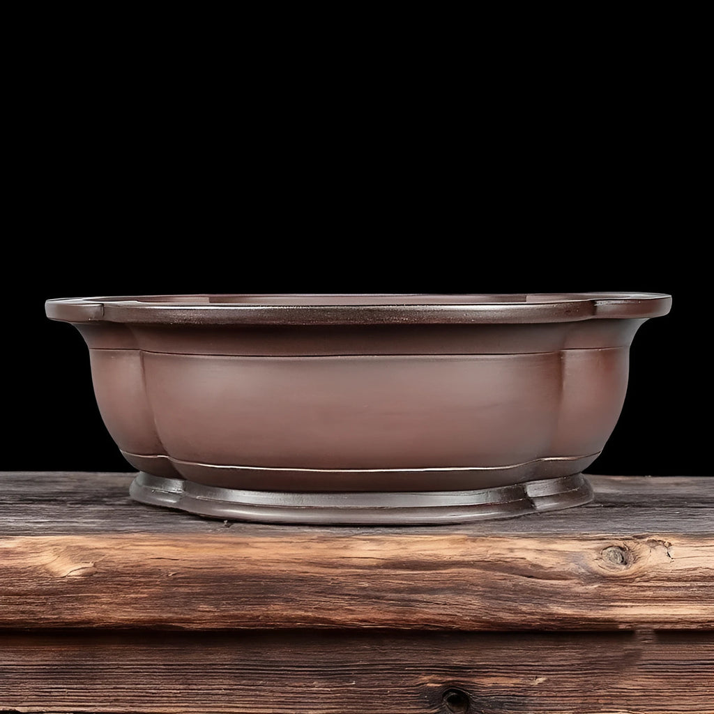 Handmade Chinese style antique crabapple shaped purple clay flower pot