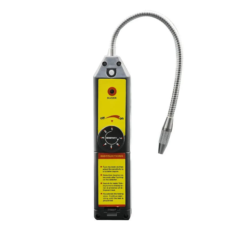WJL-6000 electronic halogen refrigerant leak detector with extended probe on workbench