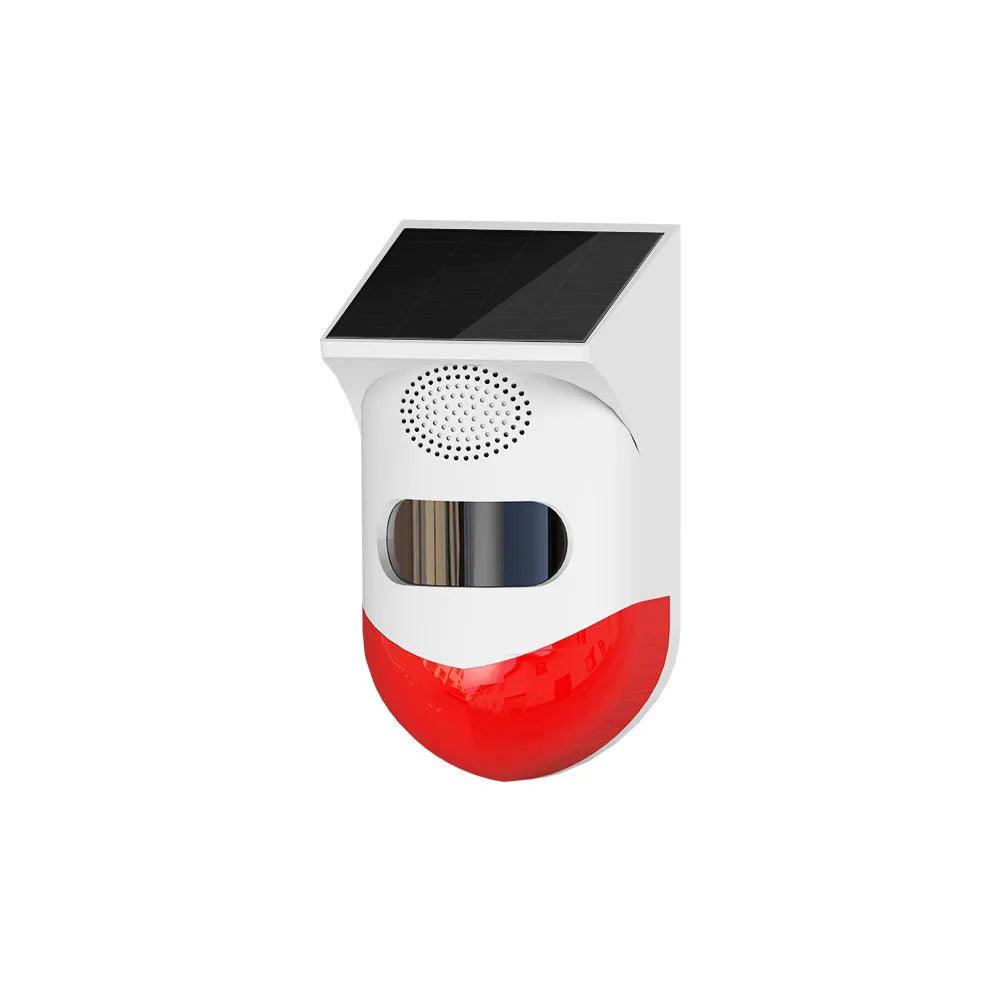 Solar powered wireless PIR motion sensor alarm for outdoor security with remote control