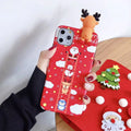 Christmas-themed silicone phone case for iPhone showing festive design on back cover