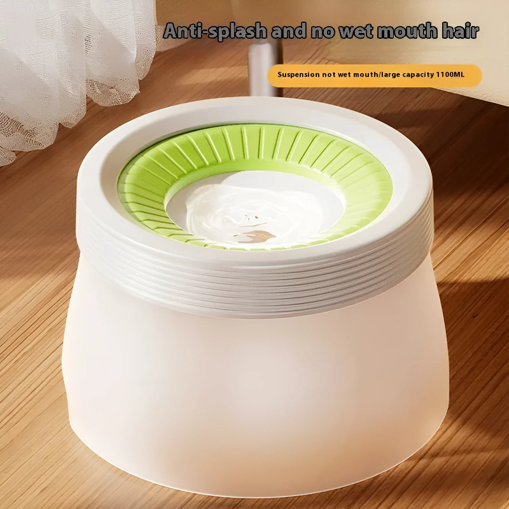 Non-wet mouth suspension bowl for medium and small dogs and cats in blue, green and brown colours