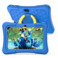 7-inch children's educational tablet with silicone protective cover showing pink and blue colour options