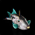 Green fin pufferfish plush toy 42cm flannel doll with PP cotton filling