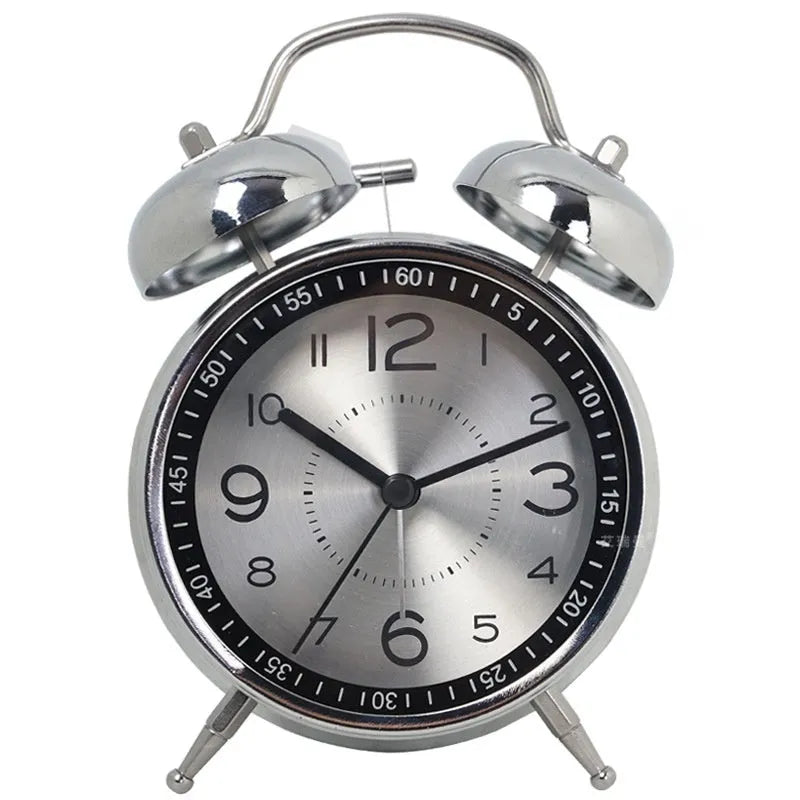 Mute creative luminous pointer quartz clock metal shell 5.5cm thick green colour