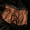 Men's ice silk seamless underwear in colourblock colours: veil white, dream glass brown, silver bamboo grey, moonlight blue.