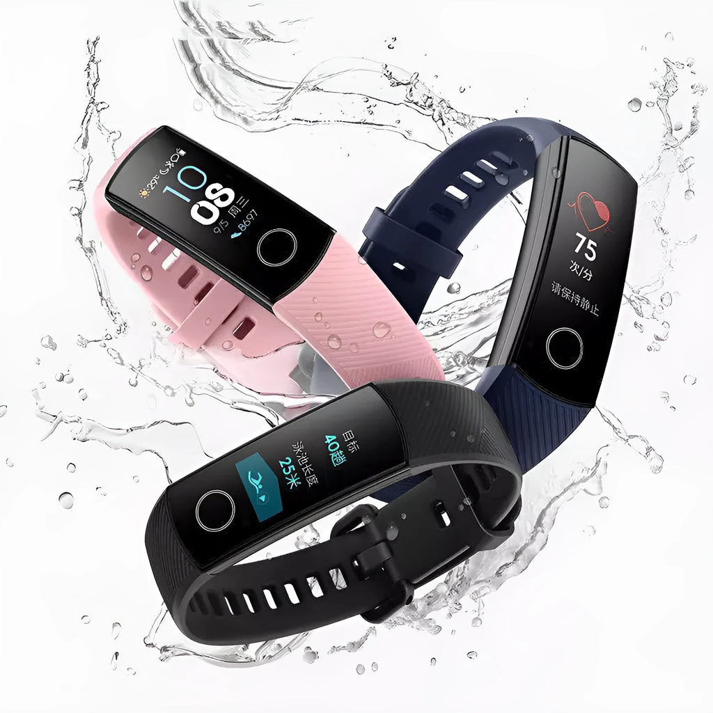 50m waterproof silicone activity tracker bracelet with heart rate and sleep monitoring in black