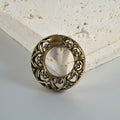Retro geometric heart and lotus shaped magnetic earrings in antique silver and ancient gold finishes