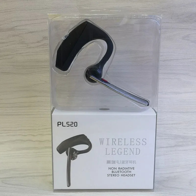 Black plastic Bluetooth sports headphones with a large battery and USB port.