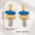 Zinc alloy geometric stud earrings with electroplated finish for women