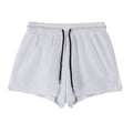 Men's quick-drying nylon summer shorts in white or black with mid-waist design and shorts length