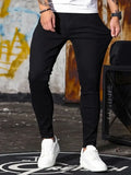Men's retro washing stretch slim fit jeans in blue, front view, five-quarter length