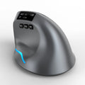 Grey vertical wireless mouse with self-charging system and Bluetooth connectivity