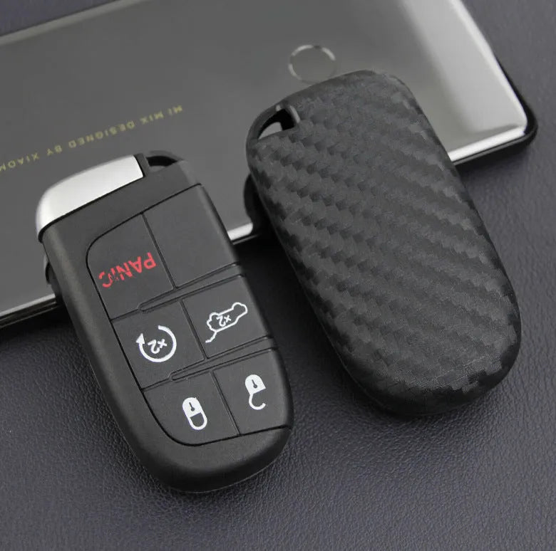 Silicone car key protection case for Dodge Chrysler Fiat remote keys with packaging options