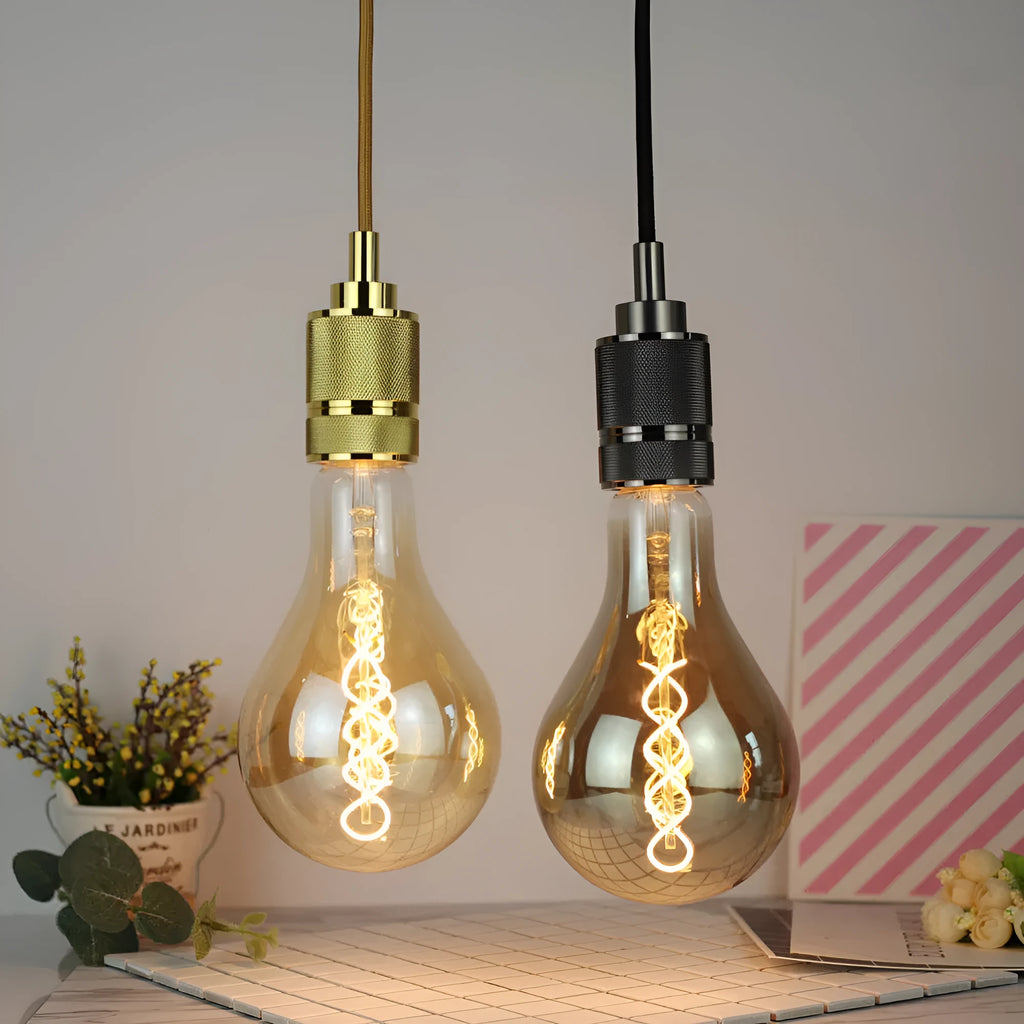 A110 double helix golden LED soft light strip bulb with compact 110x200mm dimensions