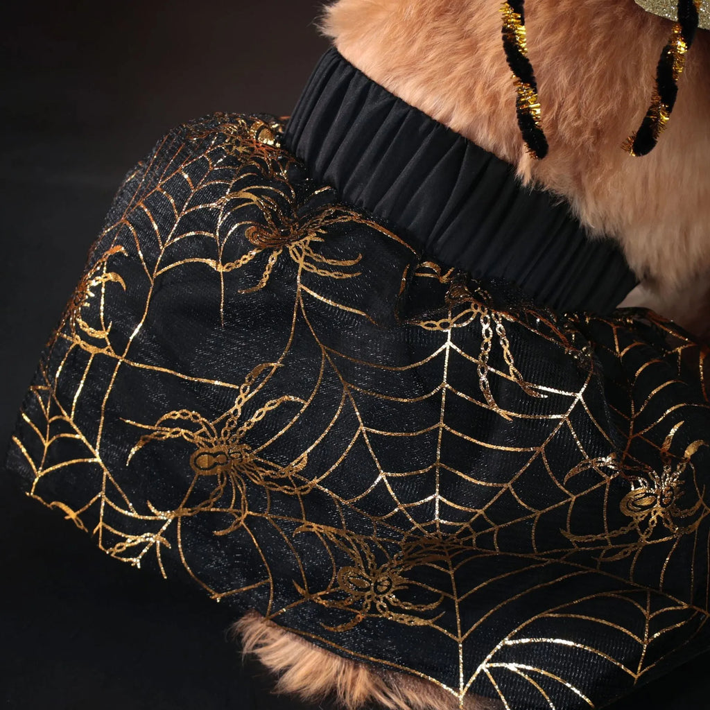 Polyester dog Halloween costume suit shown in a single colour, available in sizes S, M, L, and XL.