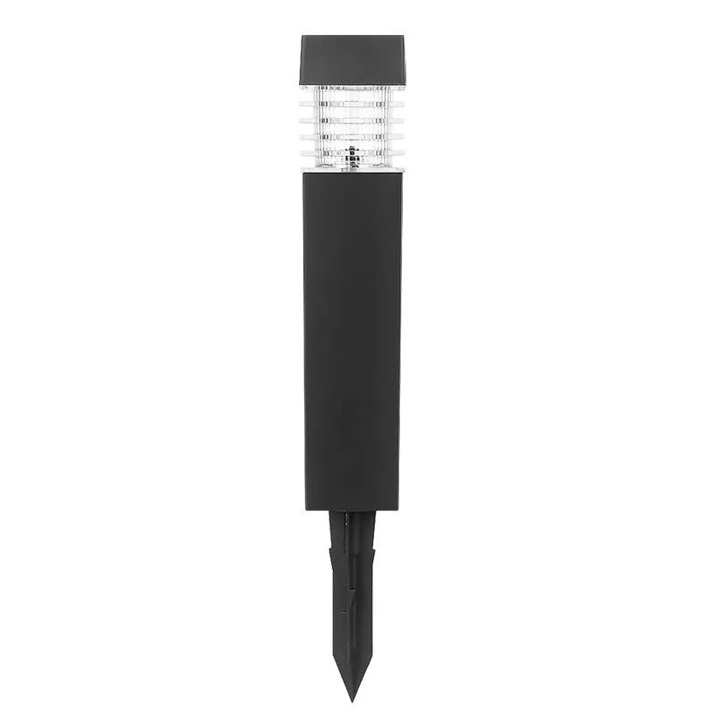 Solar-powered lawn ground lamp with cuboid design measuring 60 x 390 mm