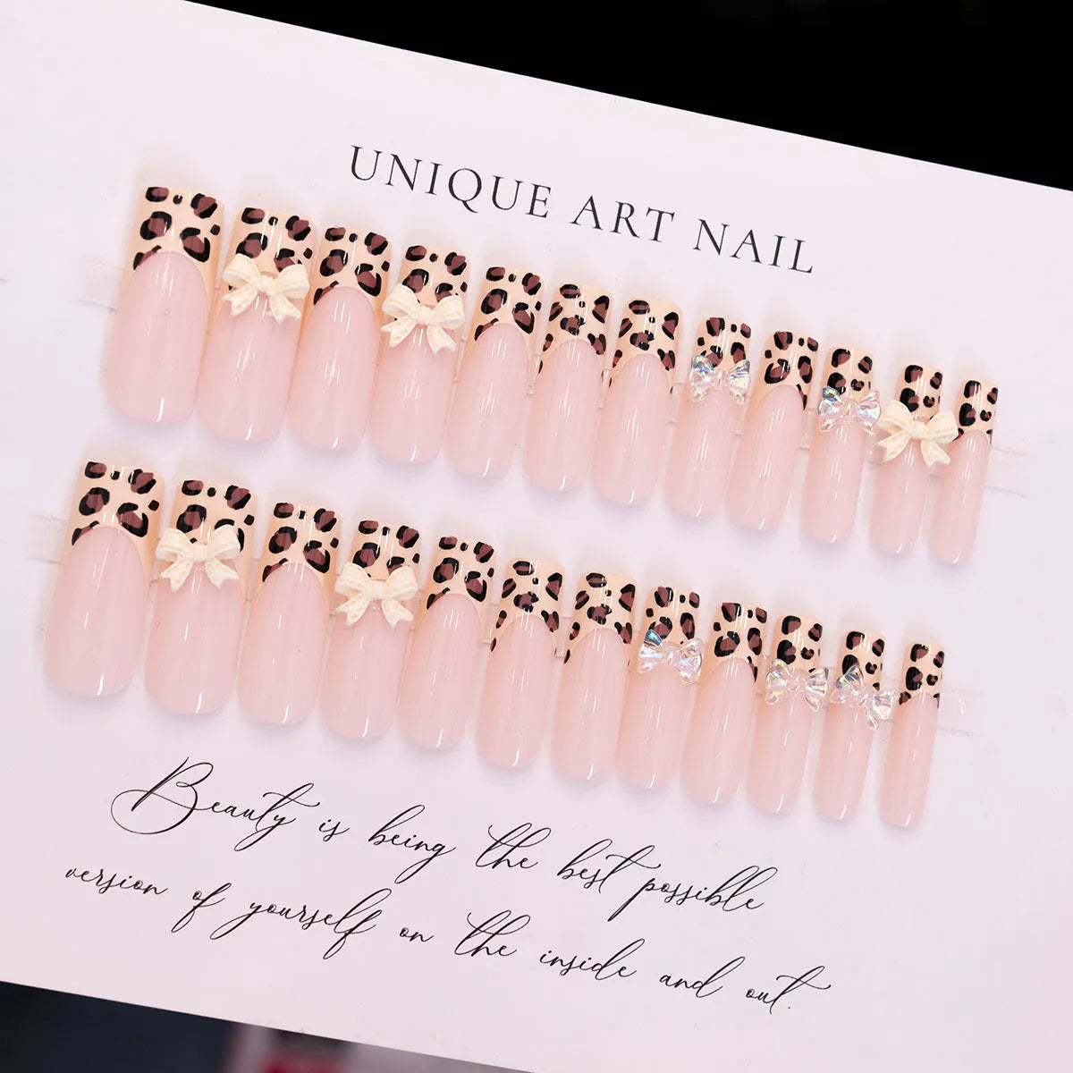 Leopard print butterfly nail art decorative pieces in WM296 colour for manicure application
