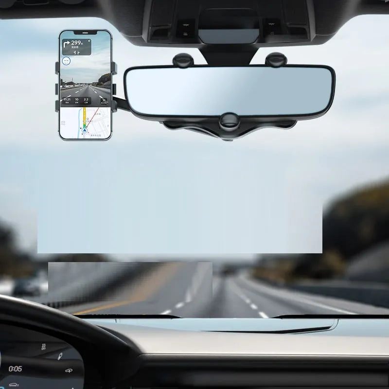 Vehicle rearview mirror navigation bracket with left and right rotation in black colour