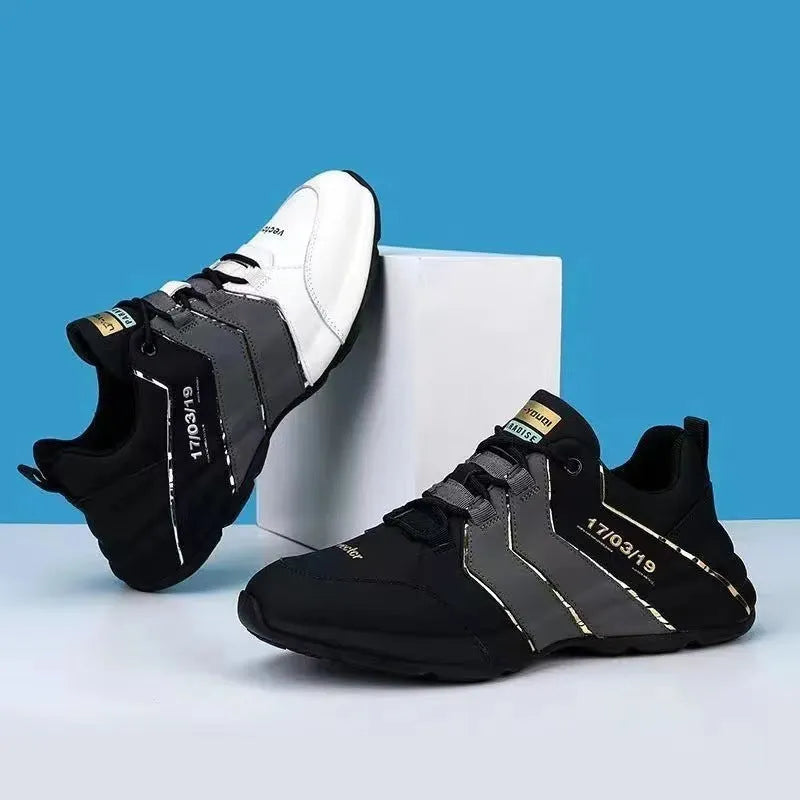 Casual lace-up sneakers with thick rubber soles and mesh lining in multiple colour options