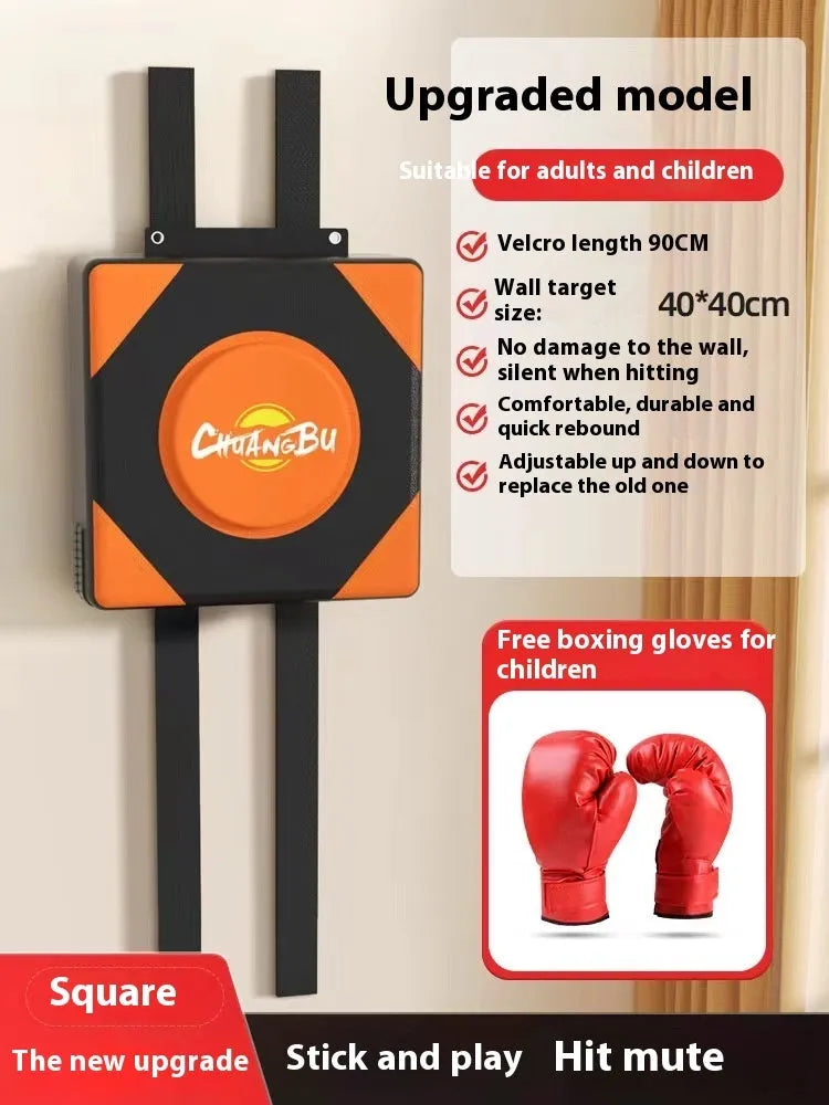 Wall-mounted boxing sandbag target hanging for home training with PU leather construction