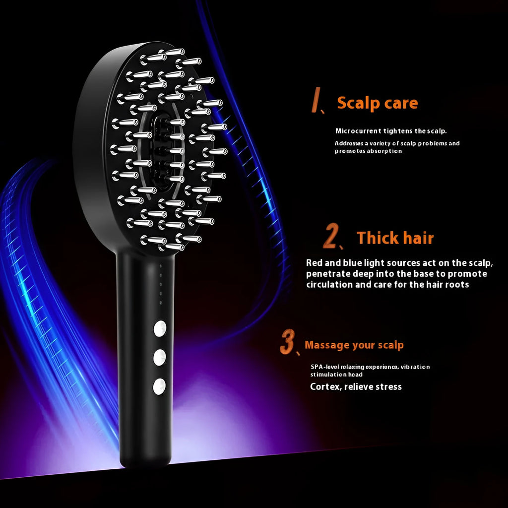 Black scalp massage device model KD3802 with multifunctional vibration for head relaxation