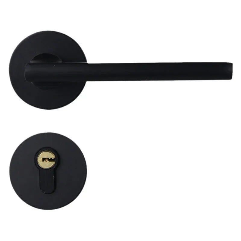 Aluminium alloy split magnetic door lock handle for indoor timber doors.