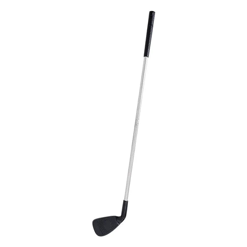 Metal golf practice club set showing one adult-sized and one child-sized club for outdoor training.
