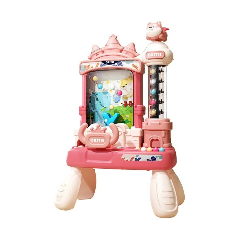 Children's desktop educational toy with 20 beans, plastic sound and light rotation, pink or green colour options