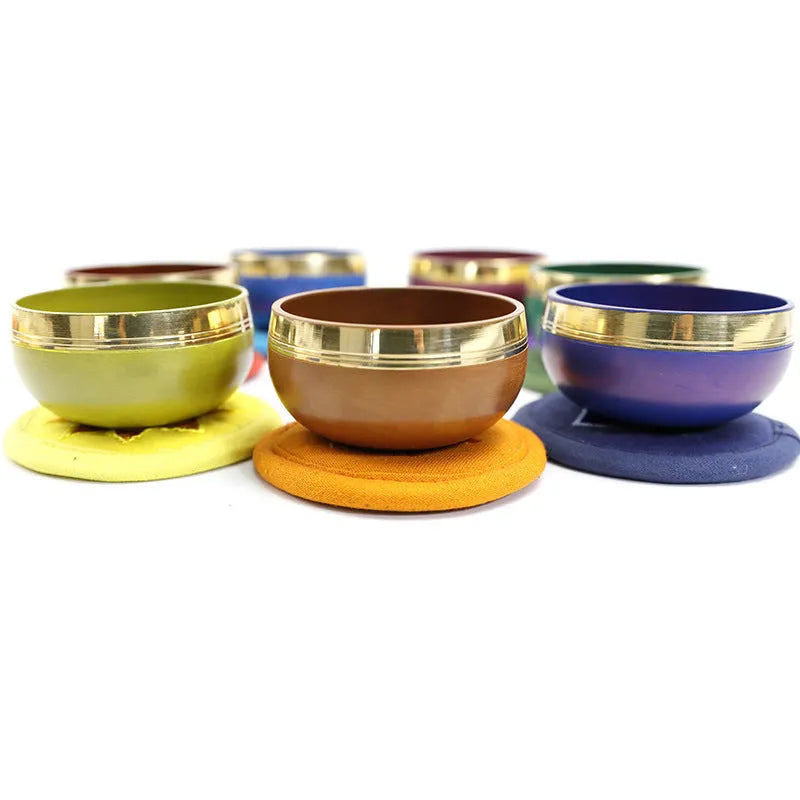 Handmade Himalayan singing bowl in blue colour, 8cm diameter, for yoga and meditation
