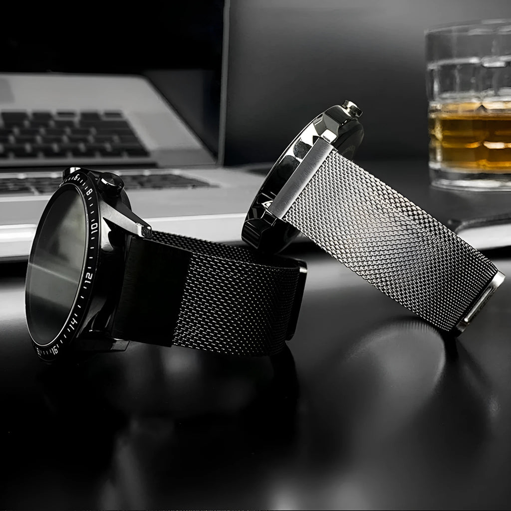 Stainless steel watch strap for Garmin Fenix 7X and 6X models in silver, black, gold, rose gold colours