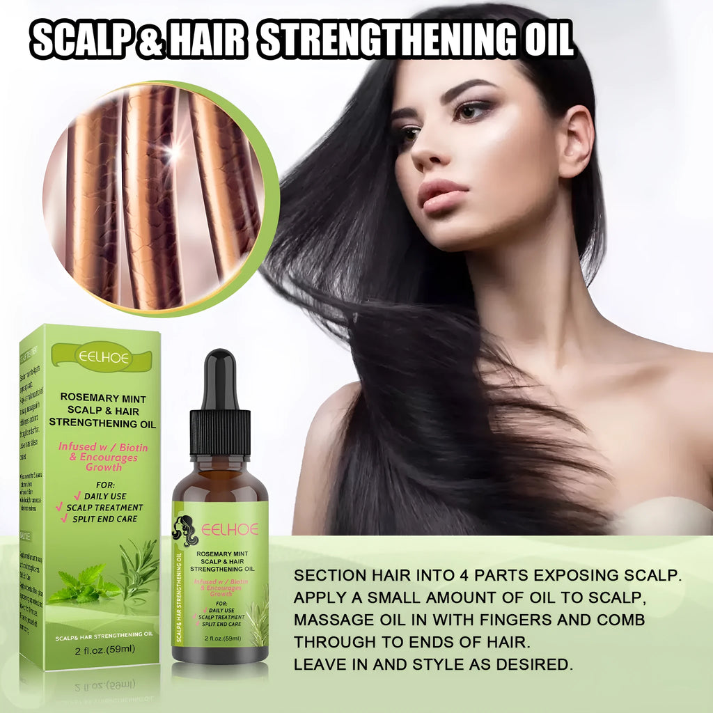 59ml rosemary mint hair growth fluid bottle with natural plant extracts for scalp massage