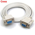 Milky white DB9 female to female RS232 serial cable with 1.5m length