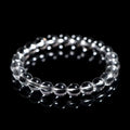 Natural Donghai old materials white water round beads crystal bracelet in old mine white crystal with geometric design