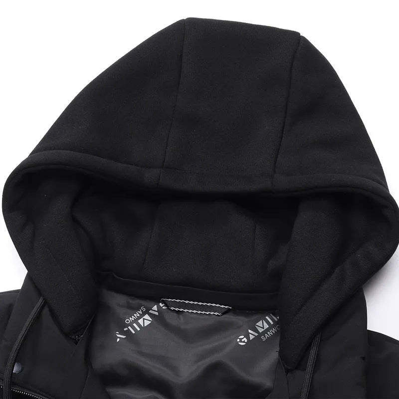 Men's fashion vest sleeveless down jacket in black, high-waist cut, acrylic fabric