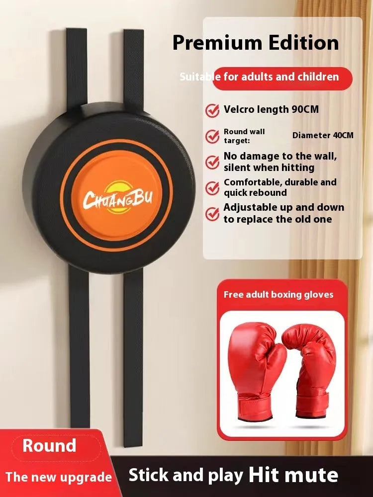 Wall-mounted boxing sandbag target hanging for home training with PU leather construction